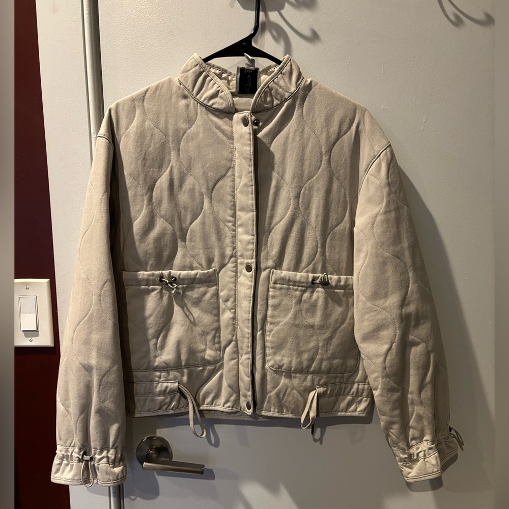 Joie Quilted Jacket, Size Small, Off White/Beige